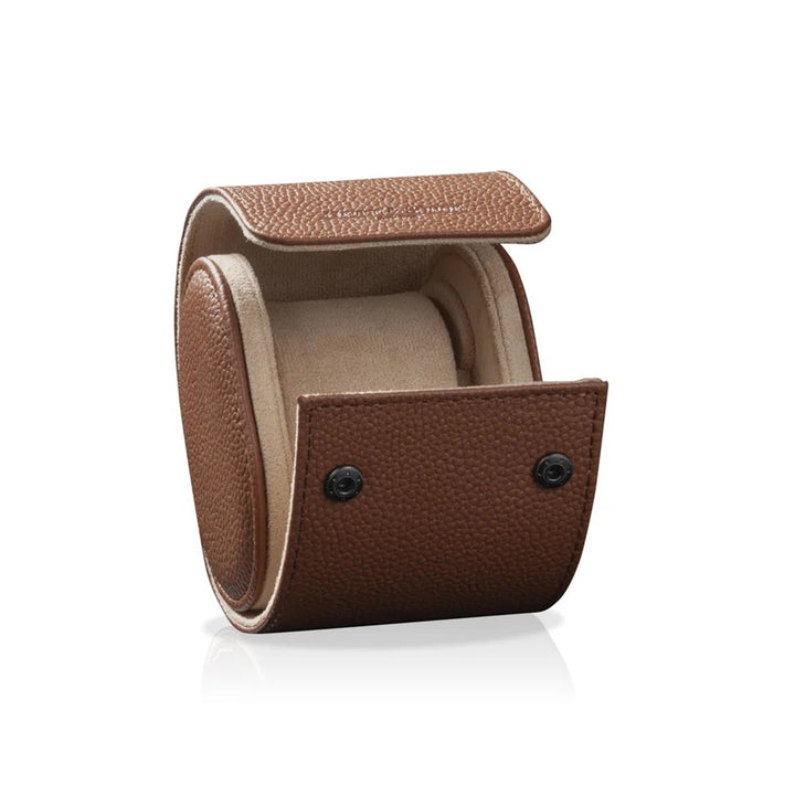HEISSE & SOHNE "Charles" Single Watch Roll in Brown & Cream